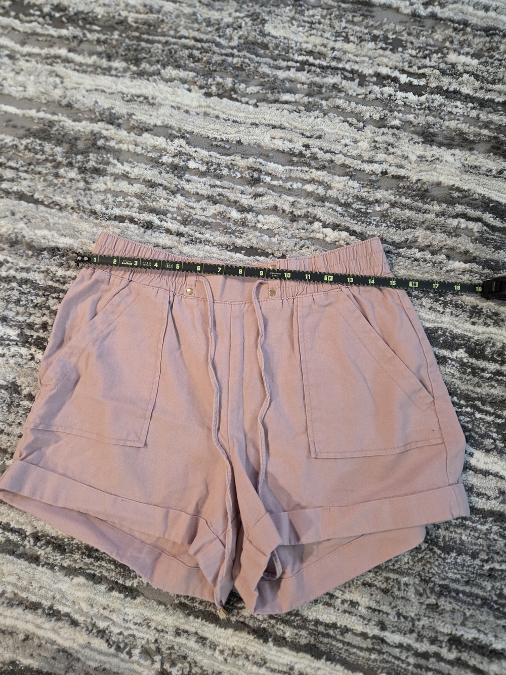 Ci Sono Mauve Pink High-Waist Casual Shorts with Front Pockets
